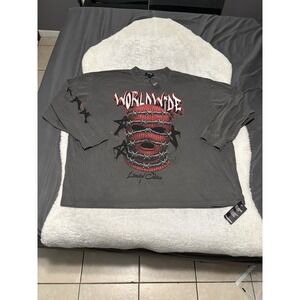 New Boohoo Man Oversized Ski Mask Long Sleeve Shirt Size 4XL Charcoal